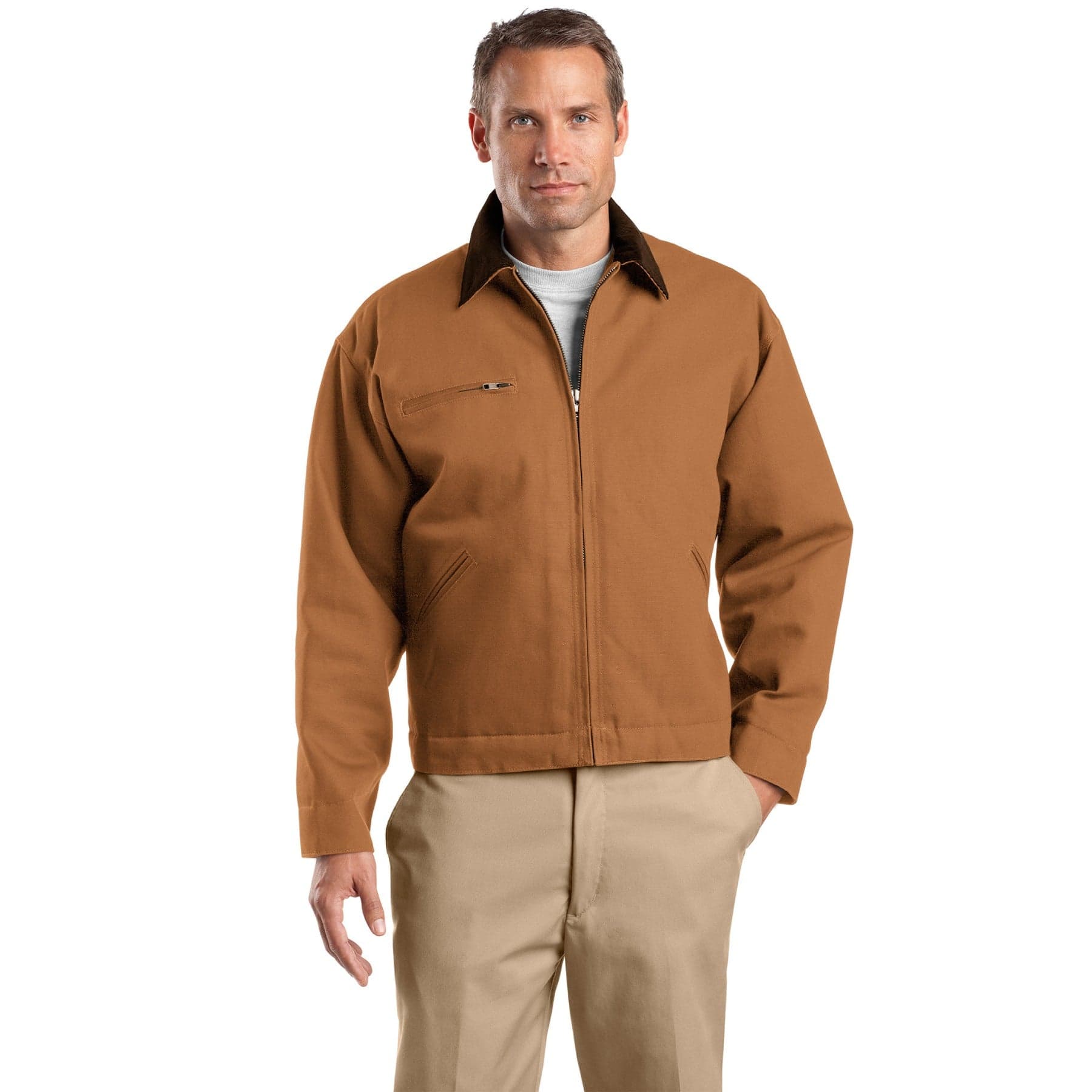 Tall Duck Cloth Work Jacket — Duck Brown — product photo