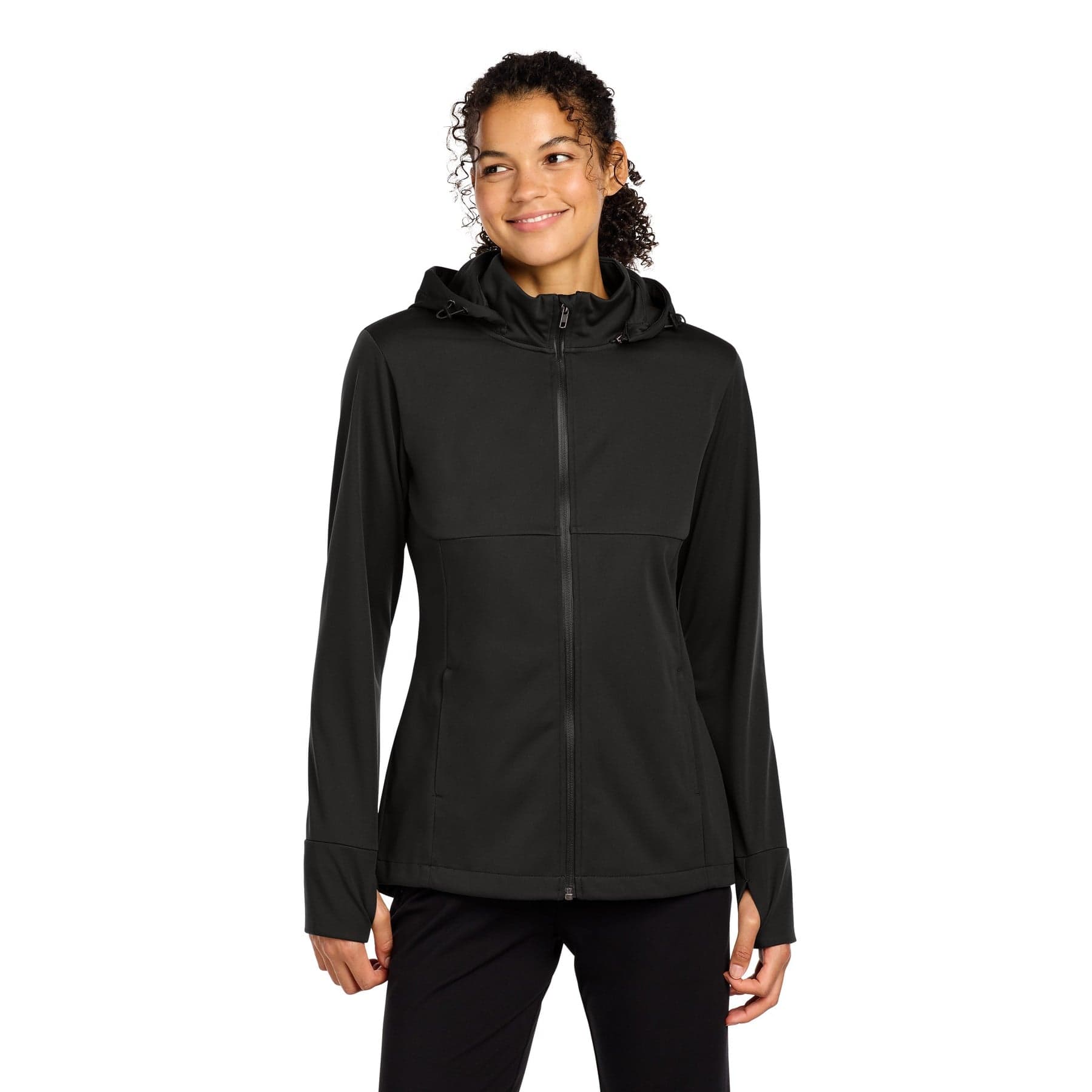 Women's Hooded Soft Shell Jacket — Graphite — product photo