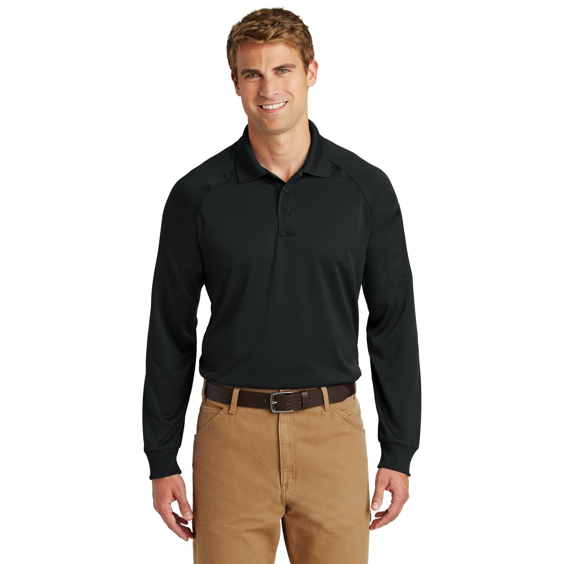Custom Long Sleeve Snag-Proof Raglan Polo Shirt with Your Logo or Text