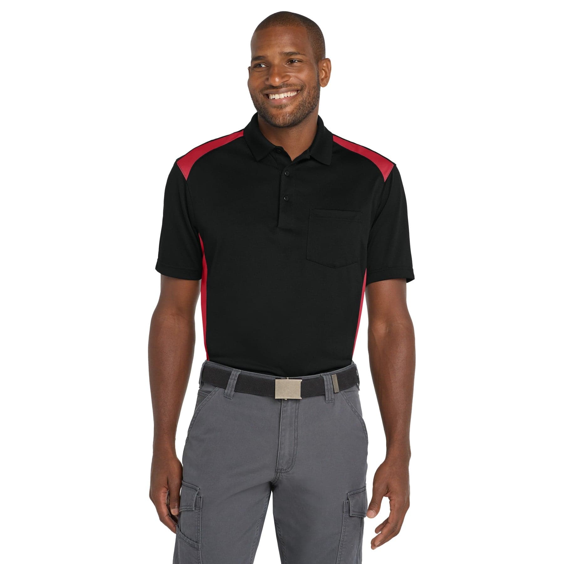 Custom Snag-Proof Colorblock Pocket Polo Shirt with Your Logo or Text