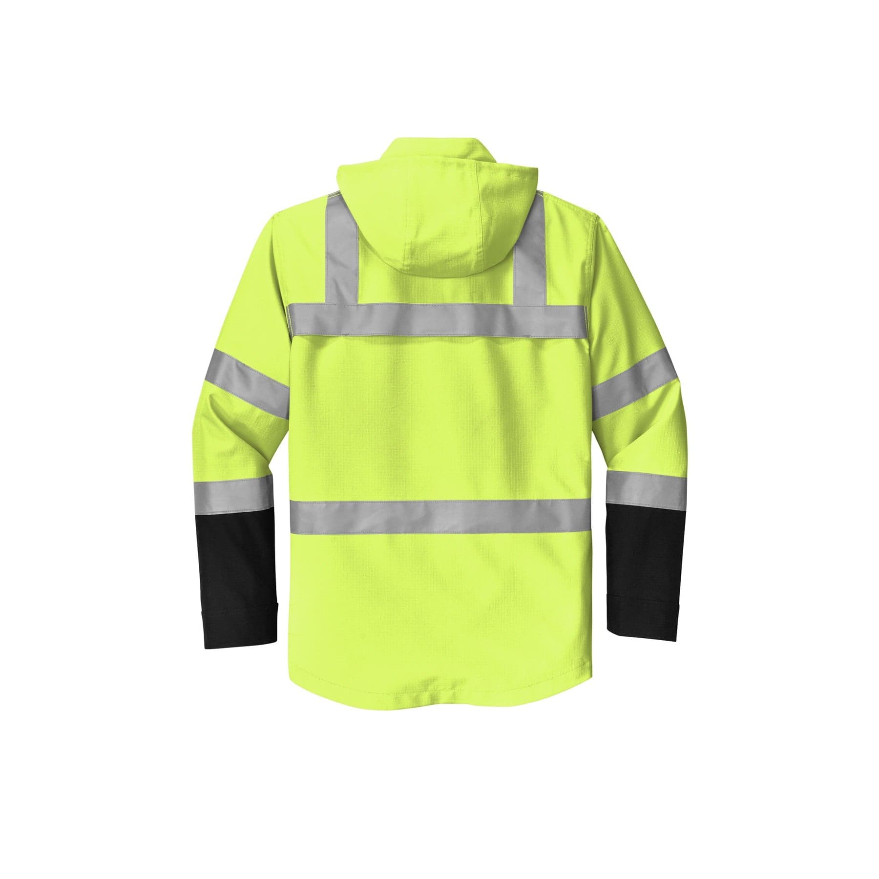 Plain safety yellow ansi 107 class 3 waterproof ripstop 3-in-1 parka, front view