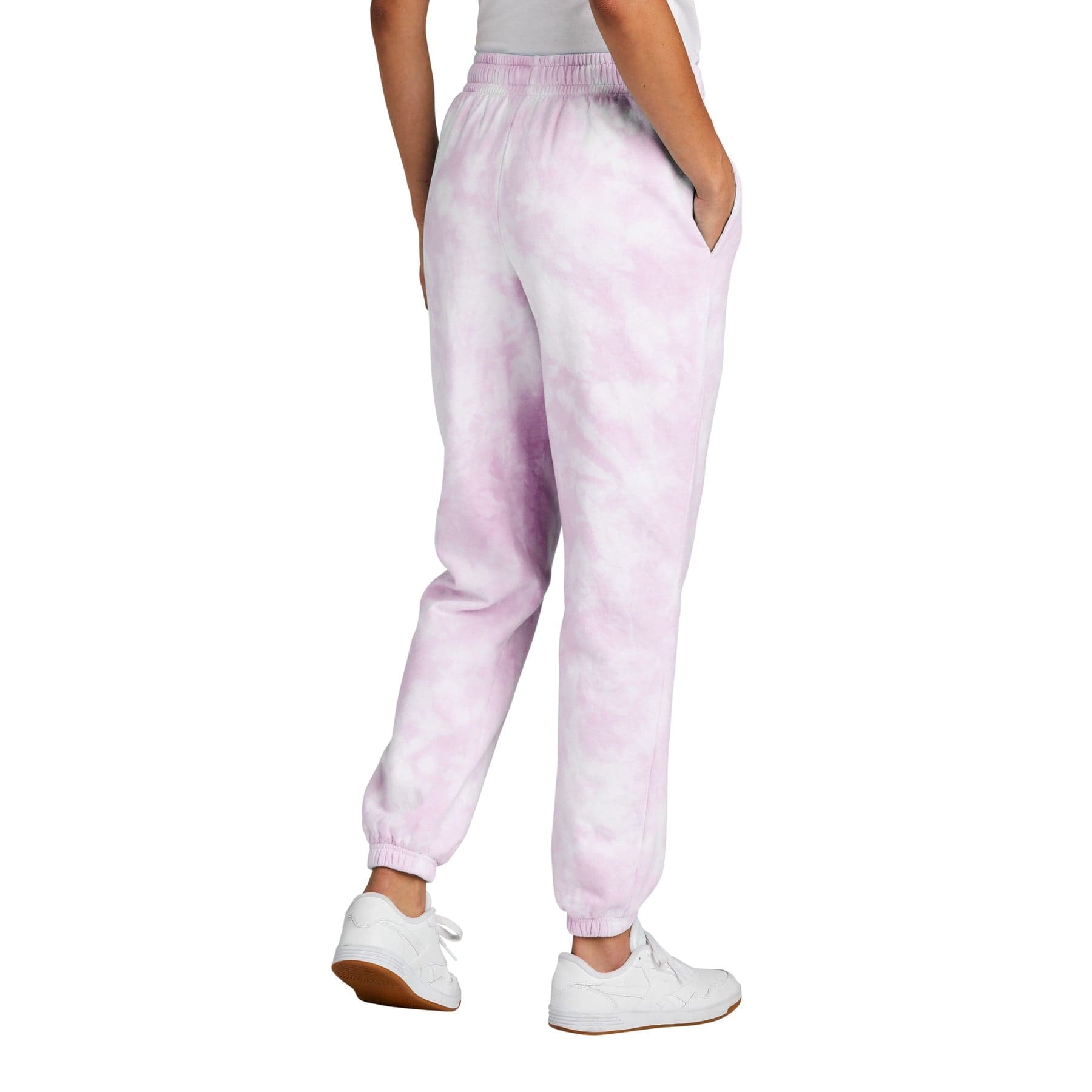 Plain amethyst cloud tie-dye sweatpant, front view
