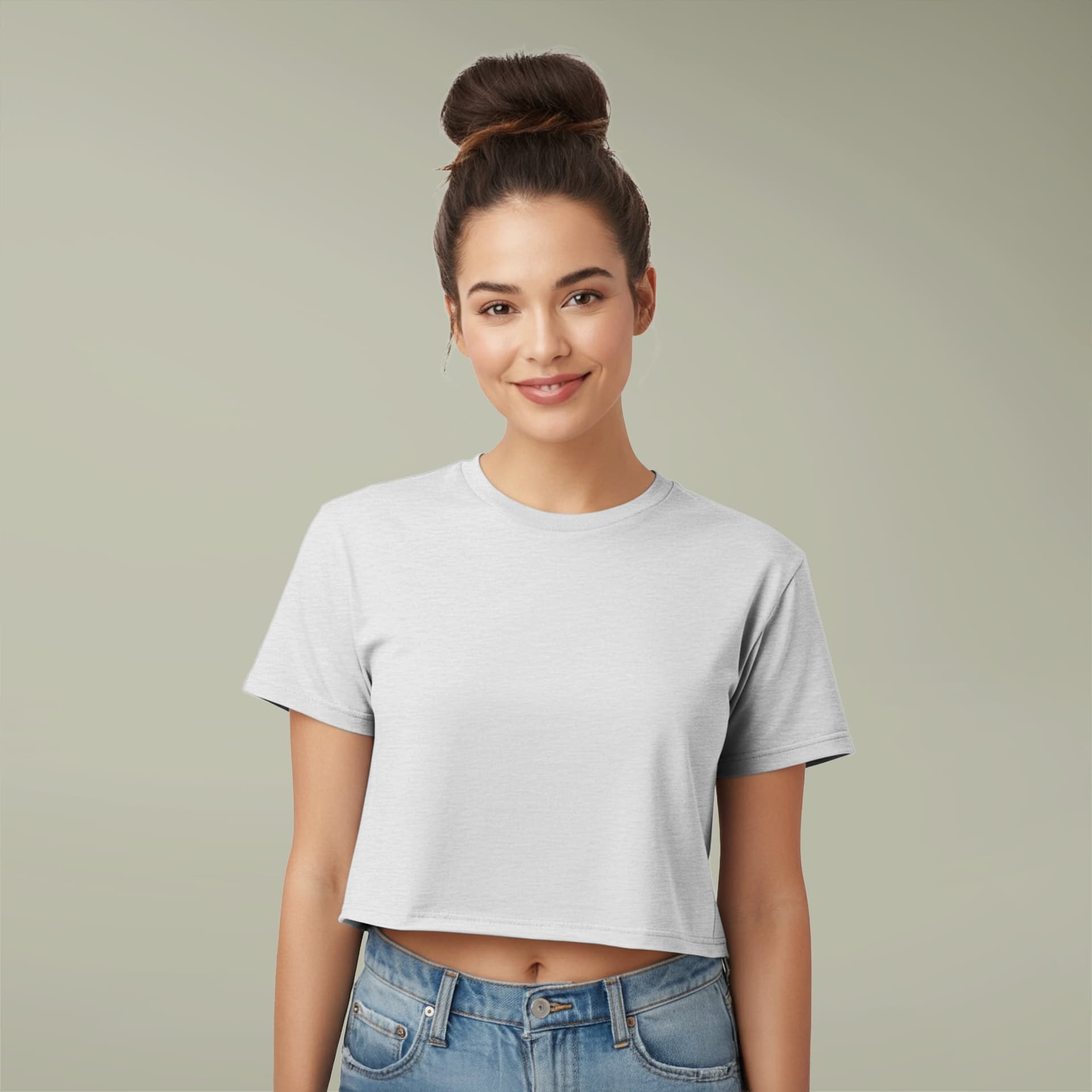Custom Women's Boxy Cotton Blend Crop Top with Your Photo or Text