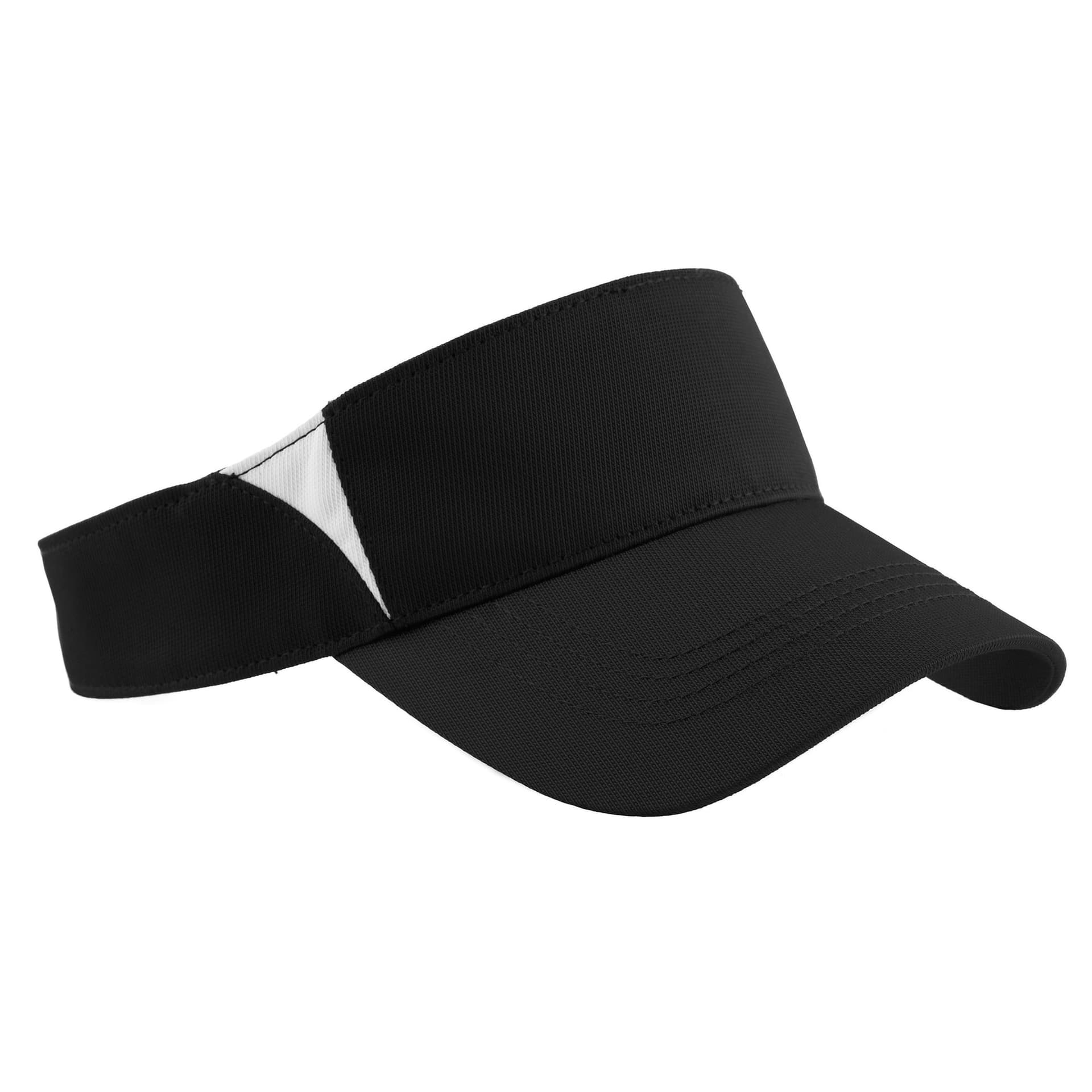 Custom Colorblock Visor in Black/White or Navy/White with Your Logo