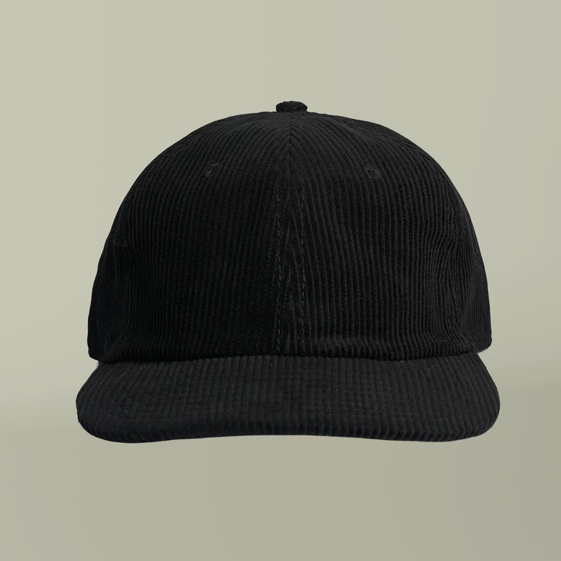 Plain black class cord cap, front view