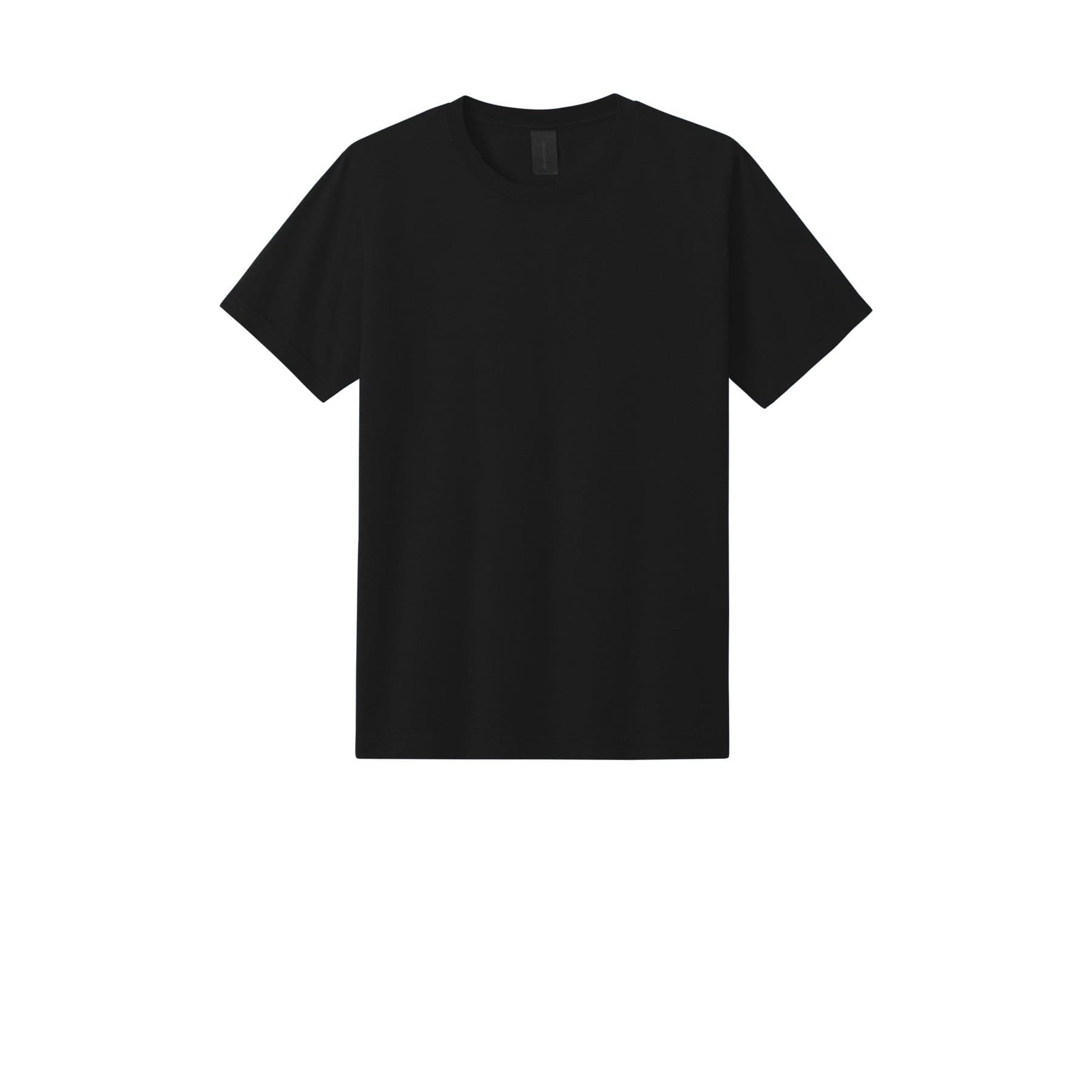 Plain black unisex relaxed fit cotton t-shirt, front view