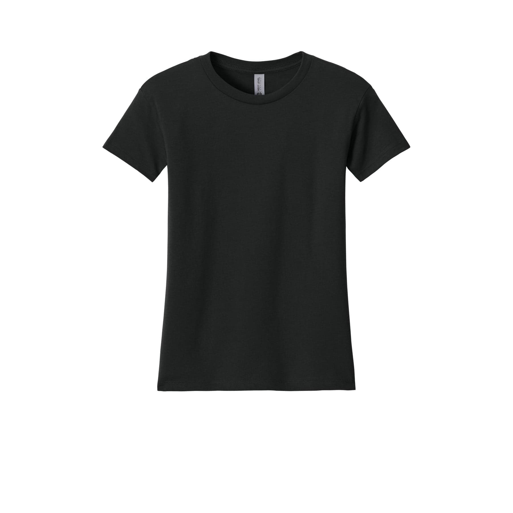 Plain black women's relaxed fit cotton t-shirt, front view