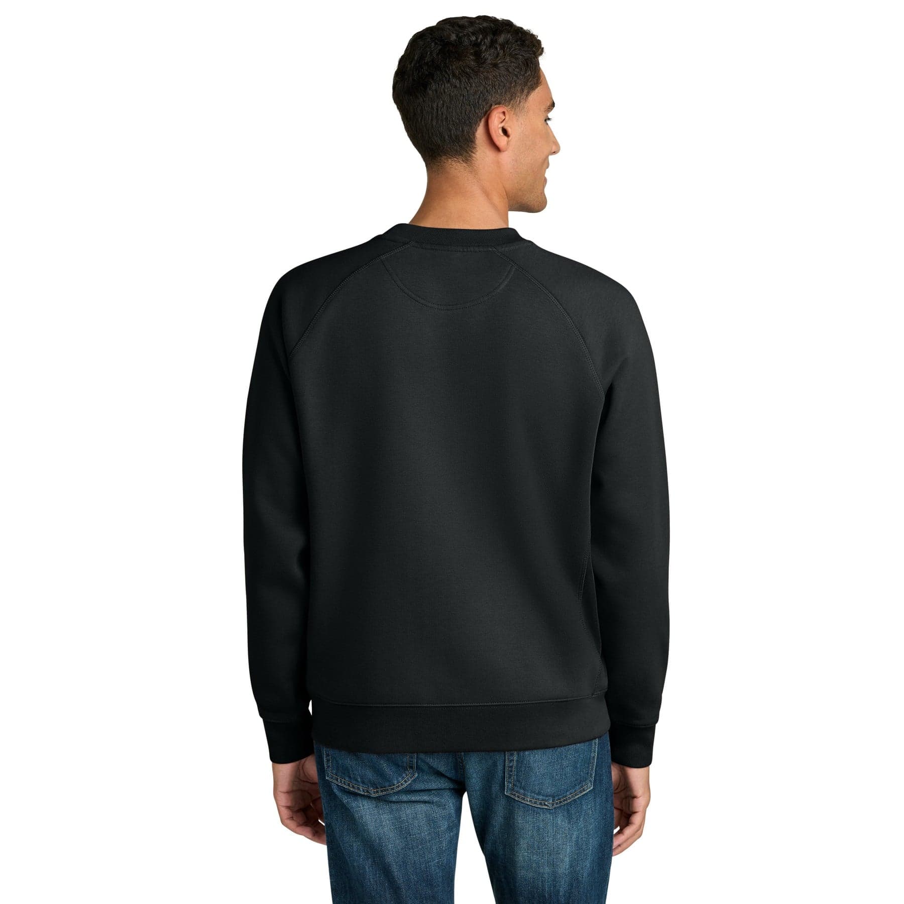 Plain black unisex relaxed fit sweatshirt, front view