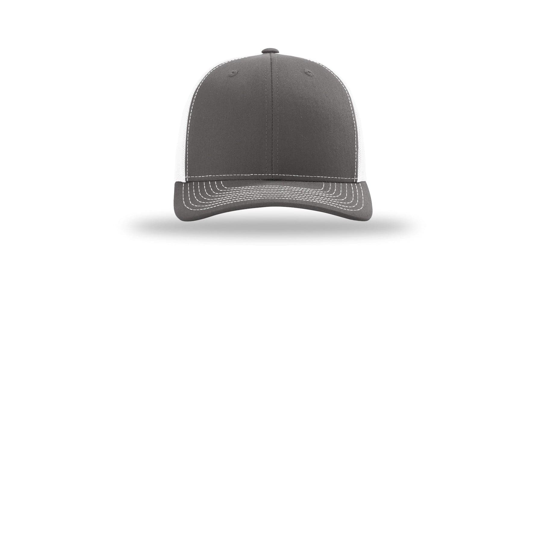 Plain heather grey/ black r-flex adjustable trucker, front view