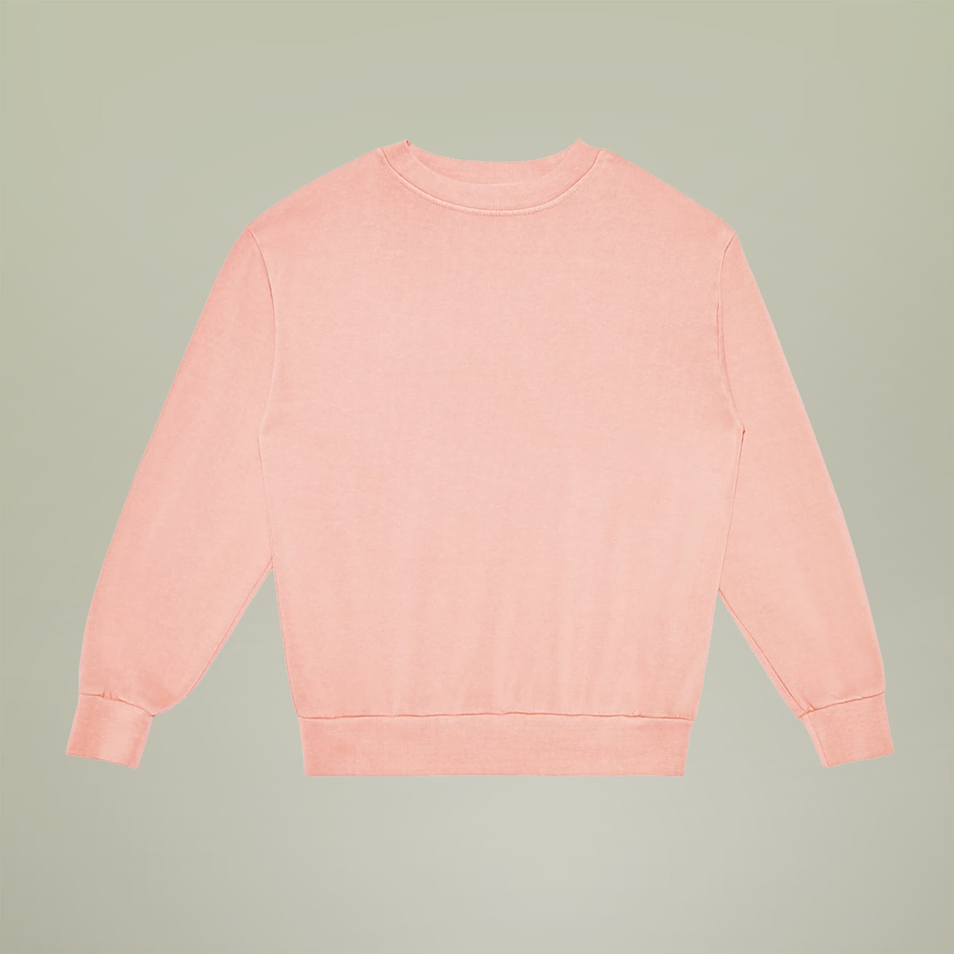 Plain salmon unisex urban garment dyed sweatshirt