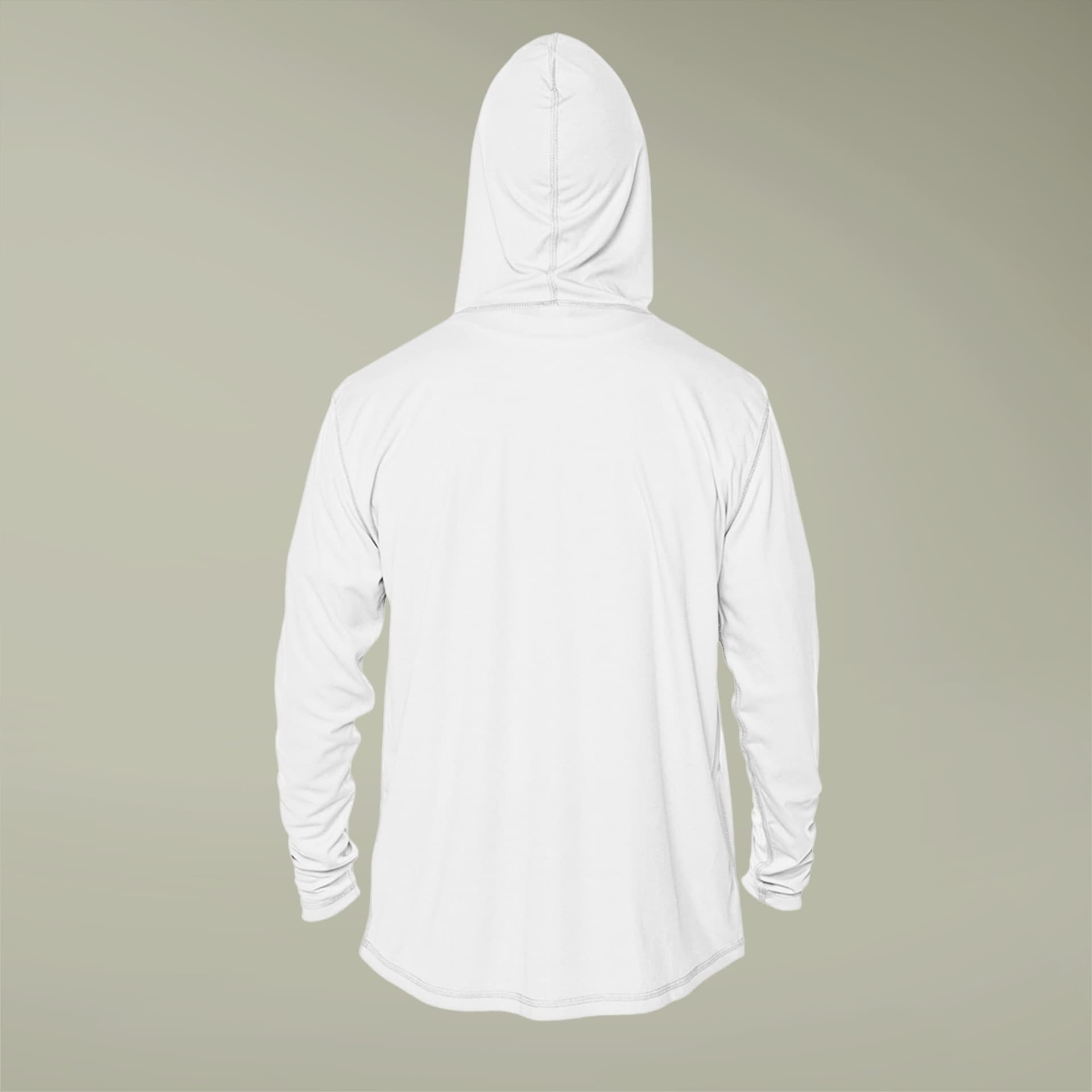 Plain white unisex solar hoodie, front view