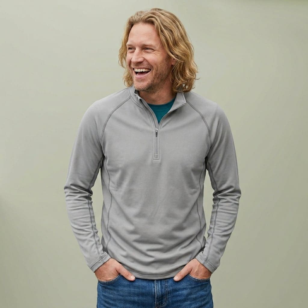 Custom Men's Four-Way Stretch Quarter-Zip with Your Photo or Text