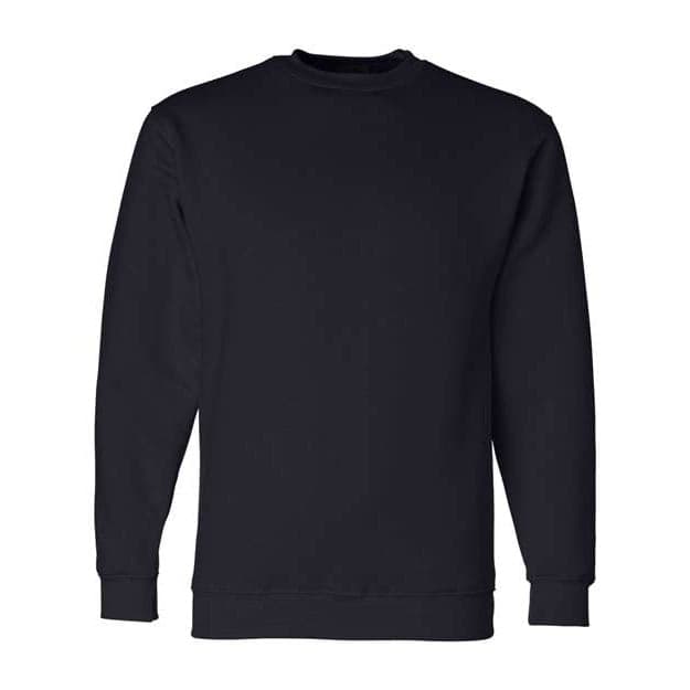 Plain navy unisex usa-made crewneck sweatshirt, front view