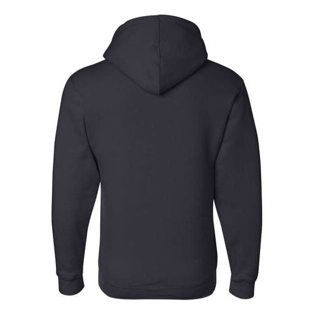 Plain charcoal heather unisex usa-made full-zip hooded sweatshirt, front view