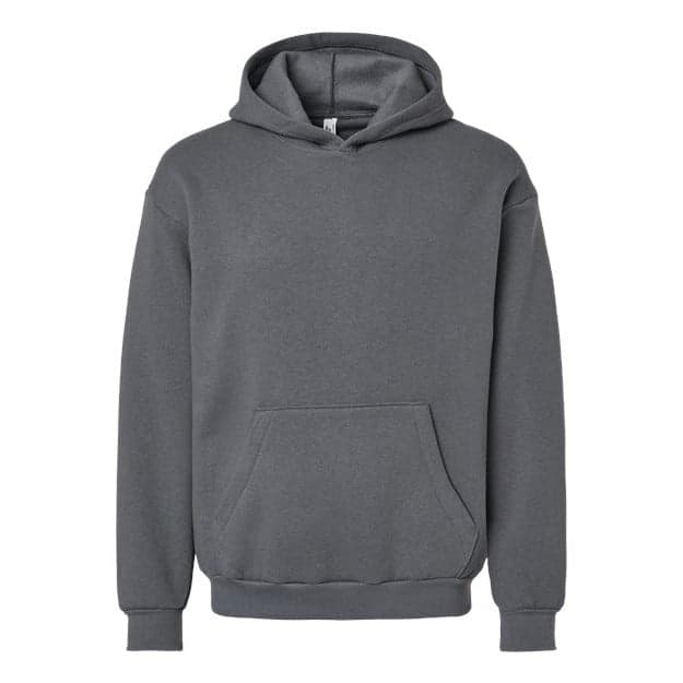 Plain asphalt unisex reflex fleece hoodie sweatshirt, front view