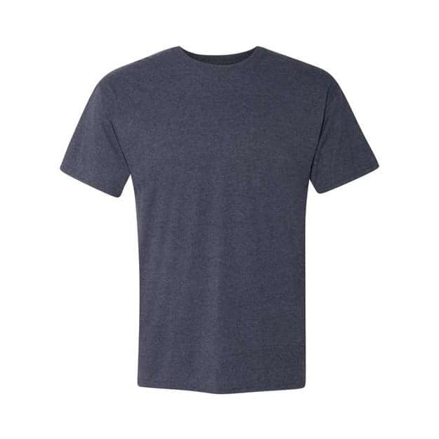 Plain solid navy triblend perfect-t triblend t-shirt, front view