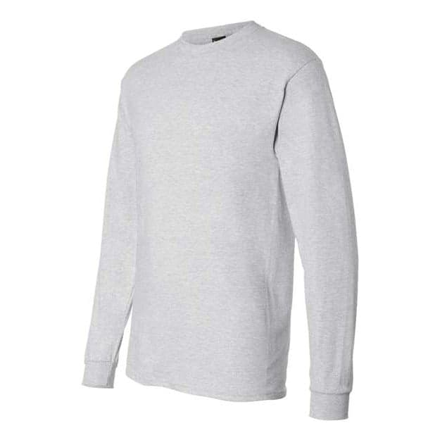 Plain light steel unisex long sleeve t-shirt, front view