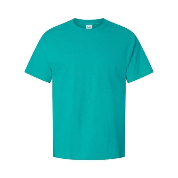 Plain athletic teal unisex essential-t t-shirt, front view