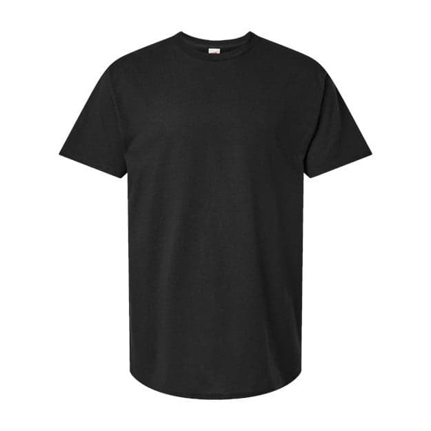 Plain charcoal heather unisex essential-t tall t-shirt, front view
