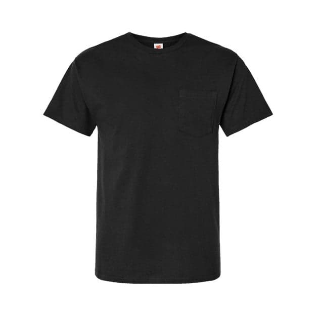 Plain charcoal heather essential-t pocket t-shirt, front view