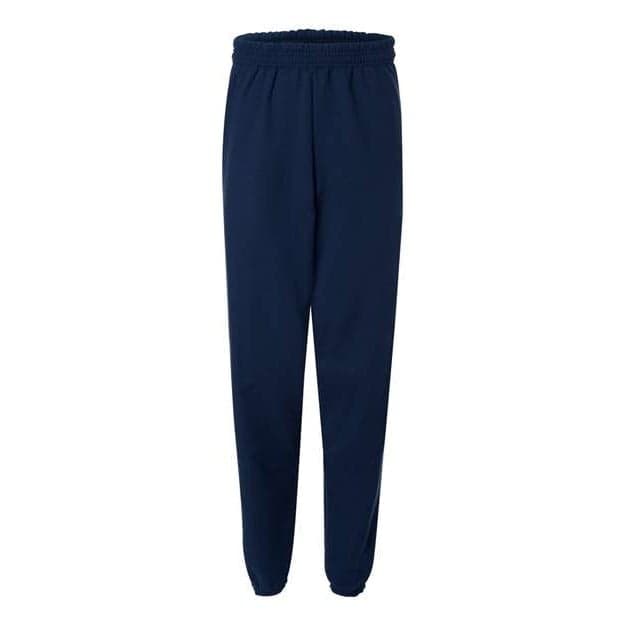 Plain navy unisex sweatpants, front view