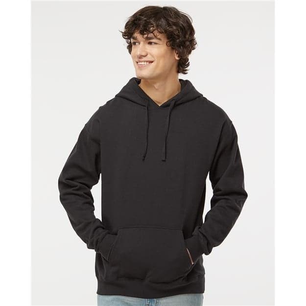 Plain charcoal heather unisex perfect sweats hooded sweatshirt, front view