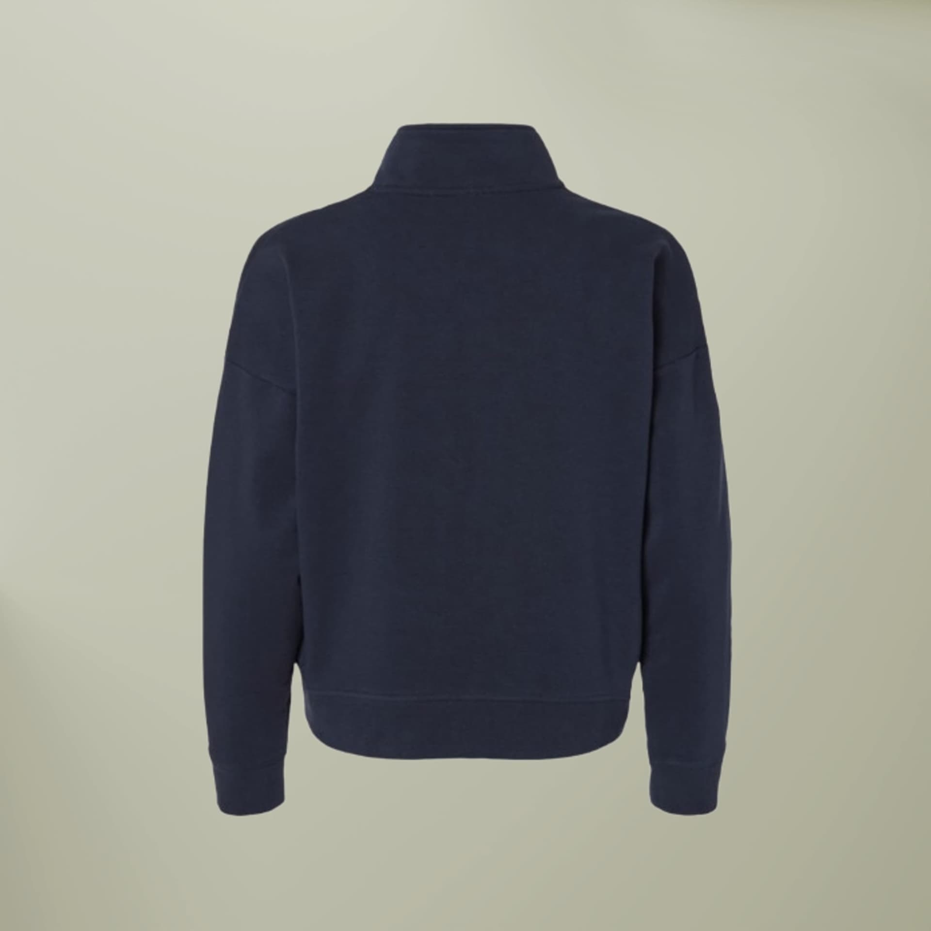 Plain classic navy women's perform quarter-zip, front view