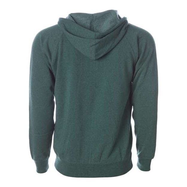 Plain midnight navy unisex special blend raglan full-zip hooded sweatshirt, front view