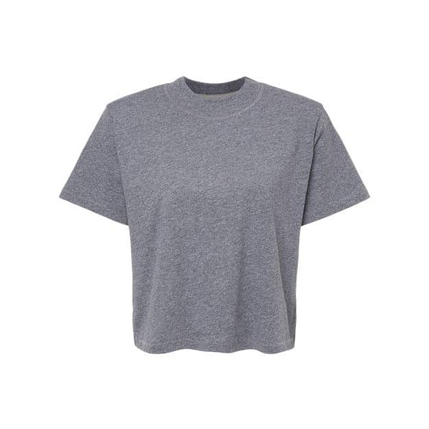 Plain granite heather women's boxy tee, front view