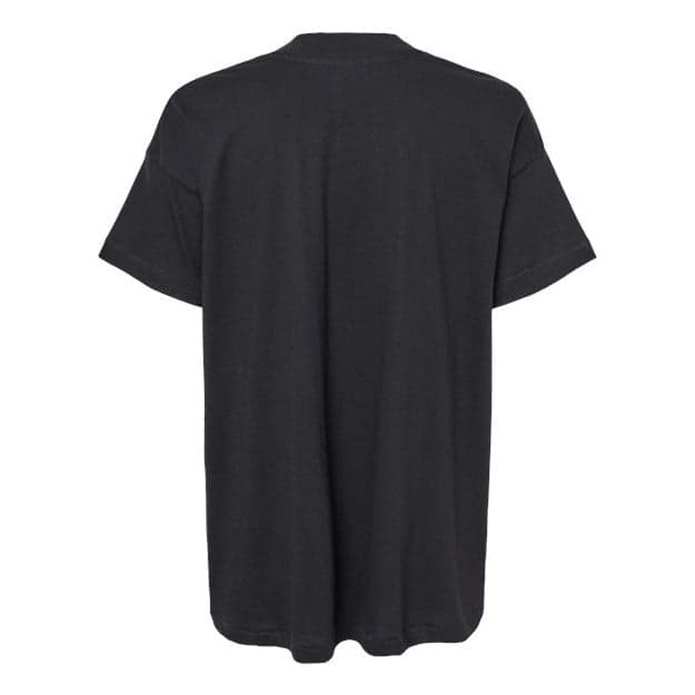 Plain black women's hi-lo tee, front view