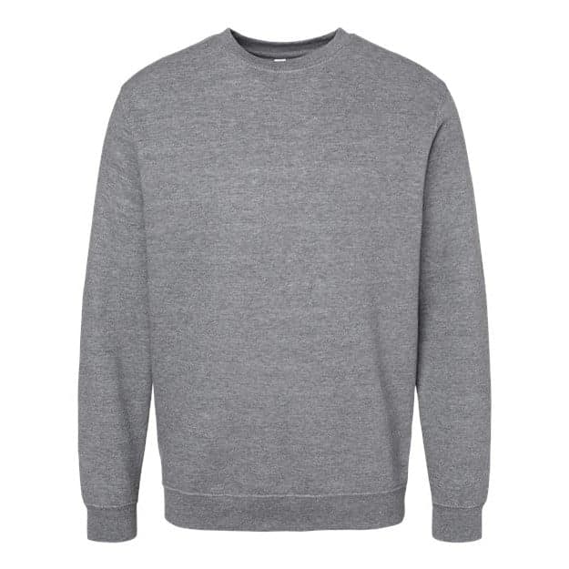 Plain granite heather unisex elevated fleece crewneck sweatshirt, front view