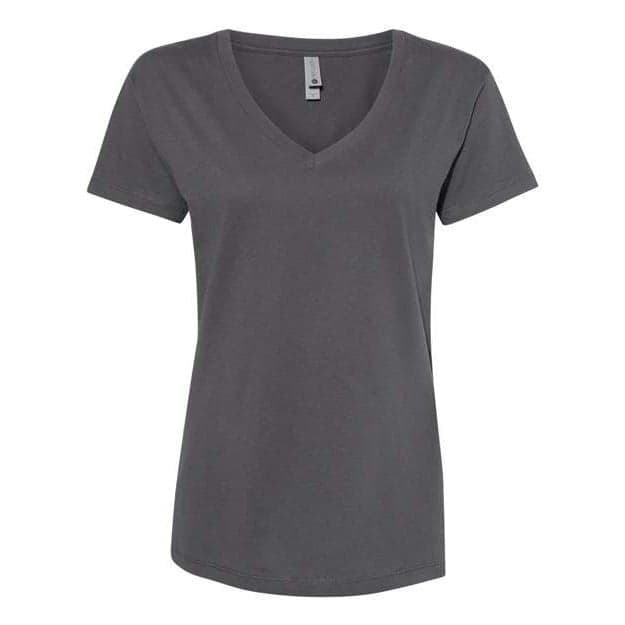 Plain heavy metal women’s cotton v-neck t-shirt, front view