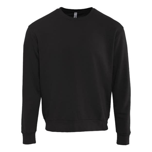 Plain black unisex santa barbara crewneck sweatshirt, front view