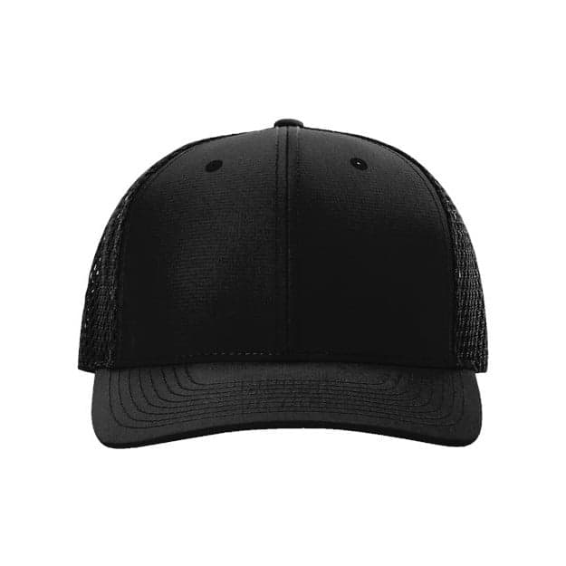 Plain black tilikum cap, front view