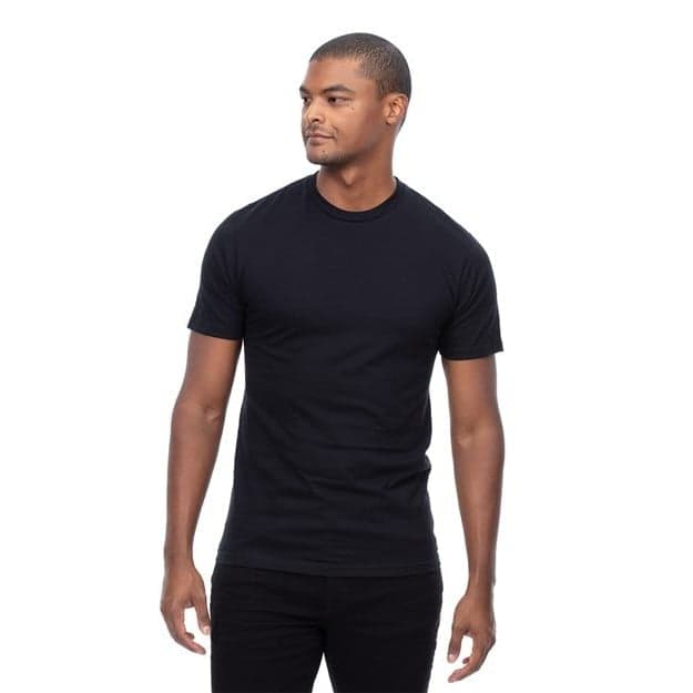 Plain heather navy unisex epic cvc t-shirt, front view