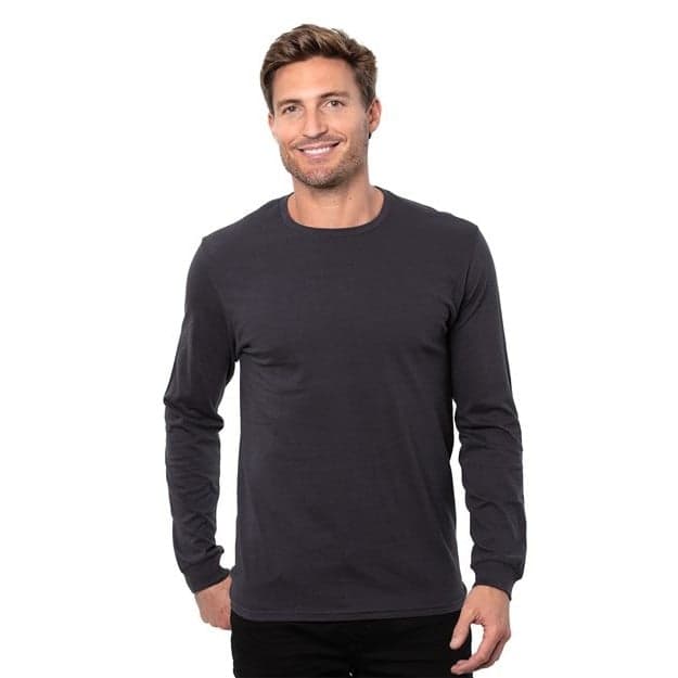 Plain graphite unisex epic long sleeve t-shirt, front view