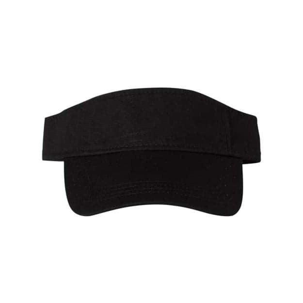 Plain black bio-washed visor, front view
