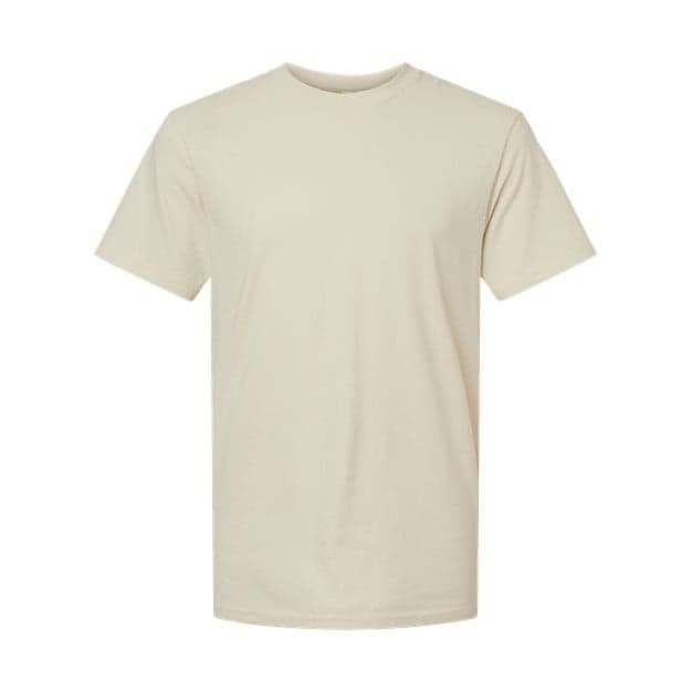 Plain heather grey unisex cvc tee, front view