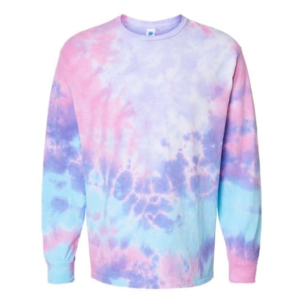 Plain lagoon unisex tie-dyed long sleeve t-shirt, front view