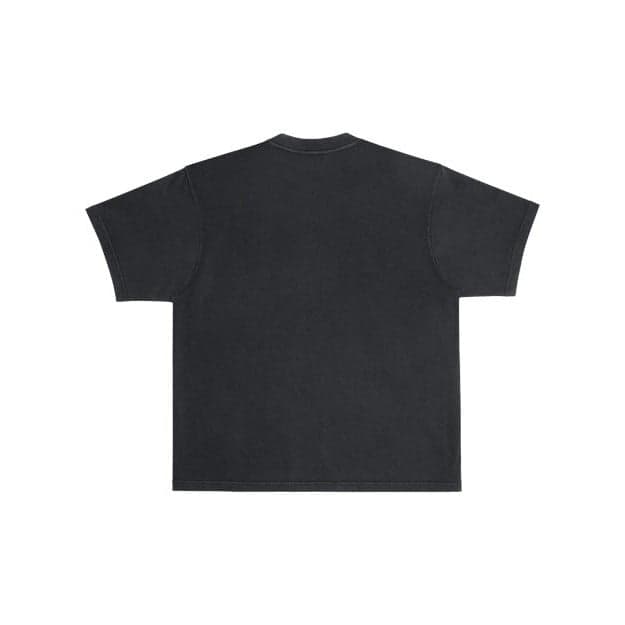 Plain black urban heavyweight t-shirt, front view
