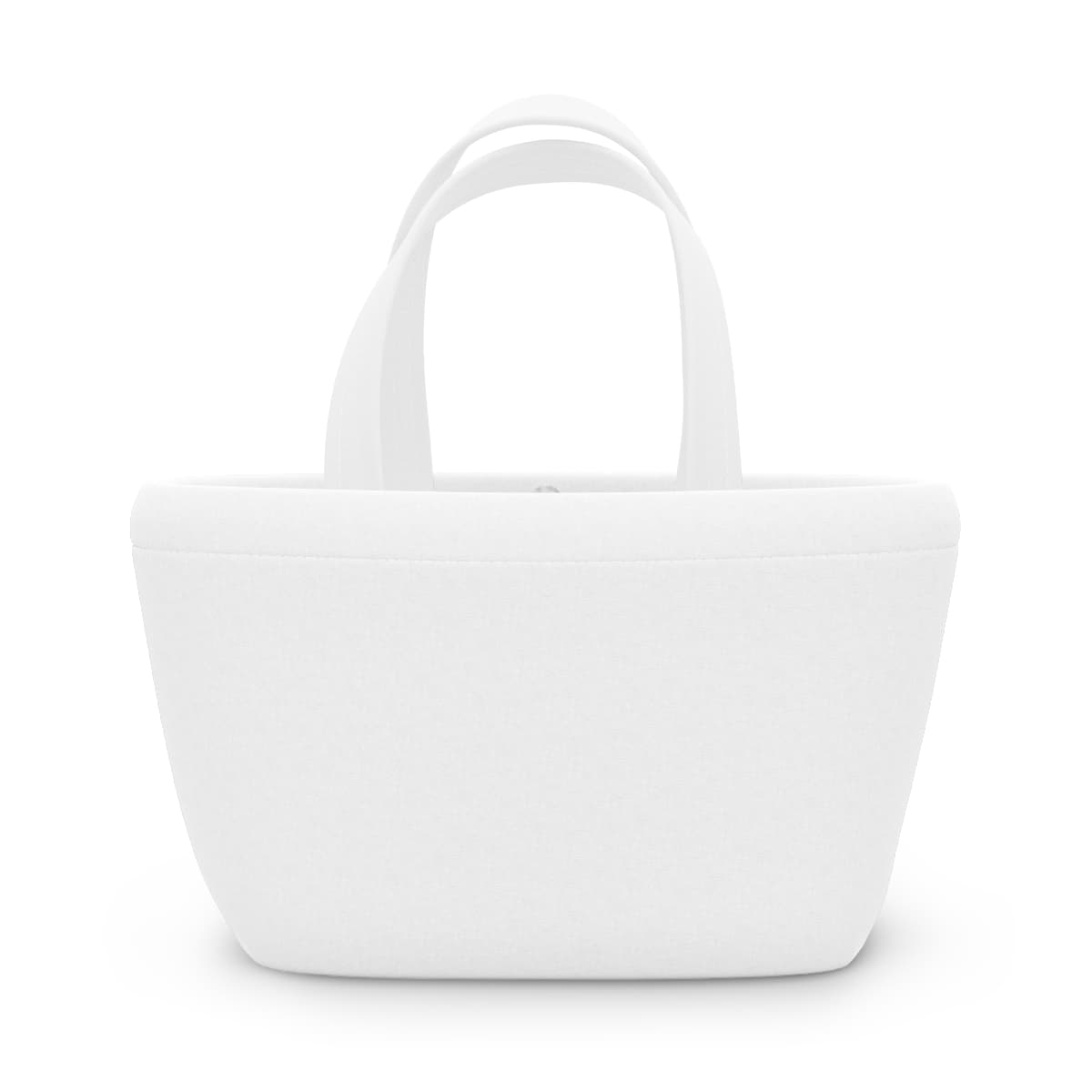 Plain white lunch bag, front view