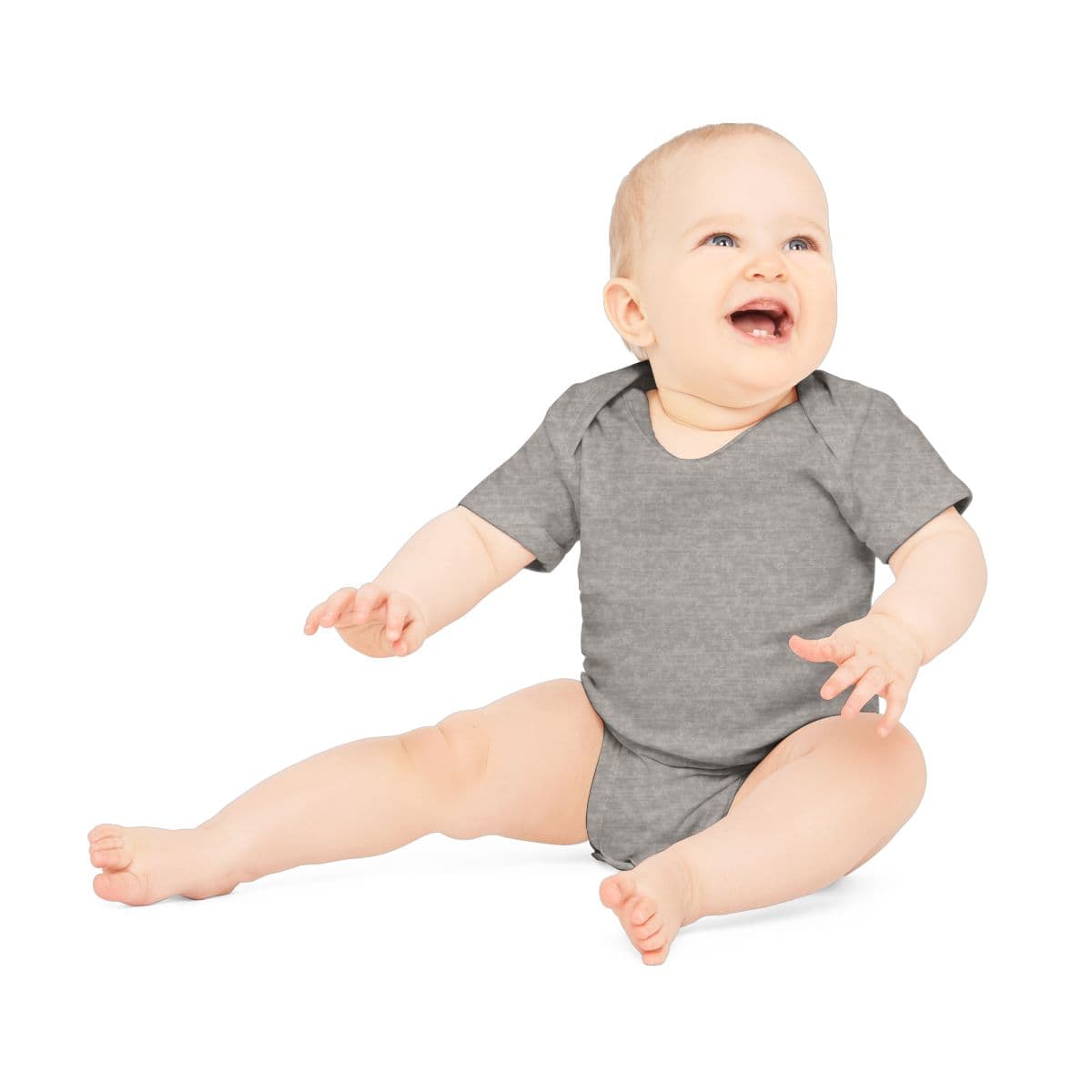 Custom Organic Cotton Short Sleeve Baby Onesie with Your Photo or Text