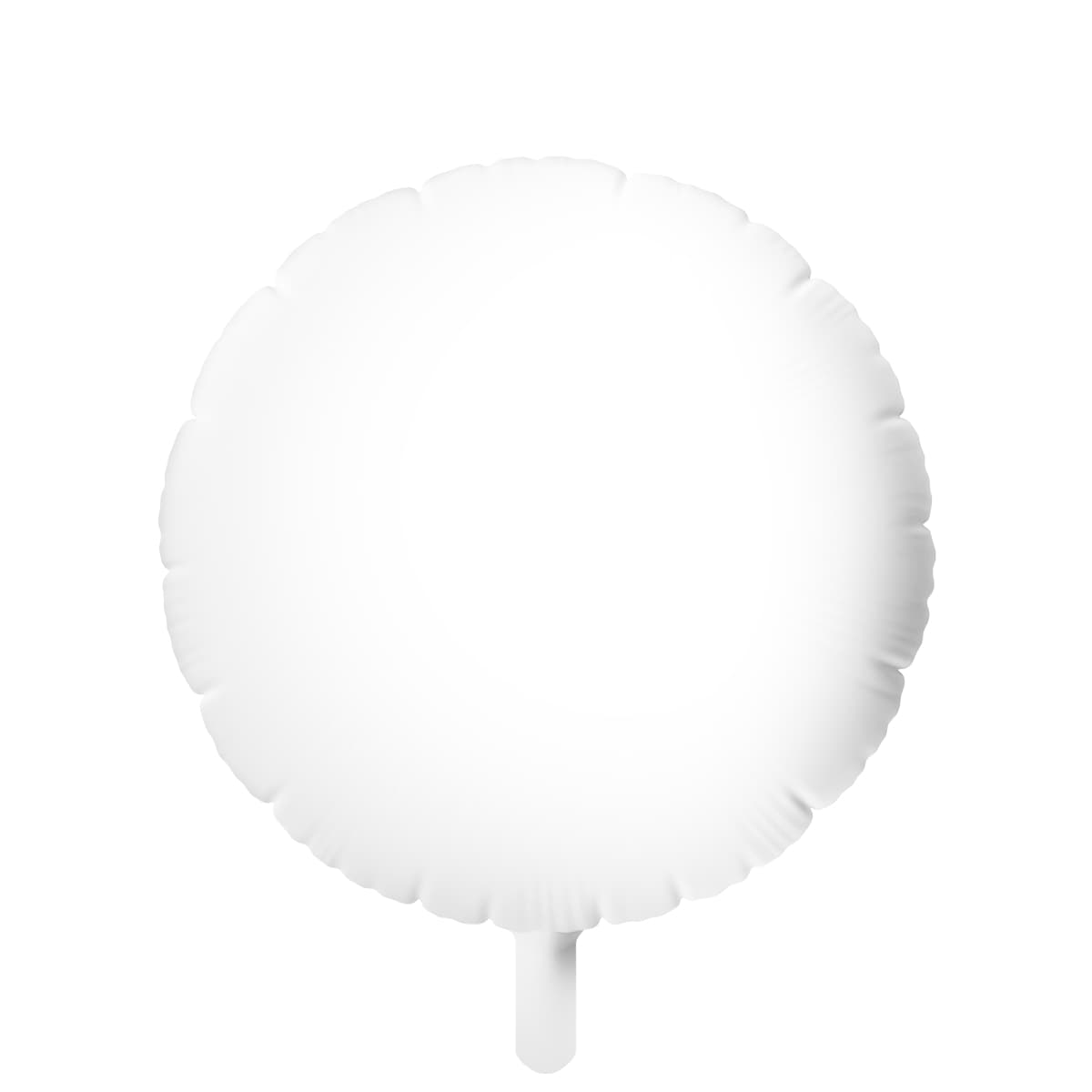Plain white mylar helium balloon, front view