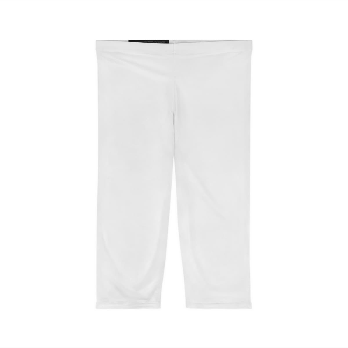 Plain white stitching women’s capri leggings (aop), front view
