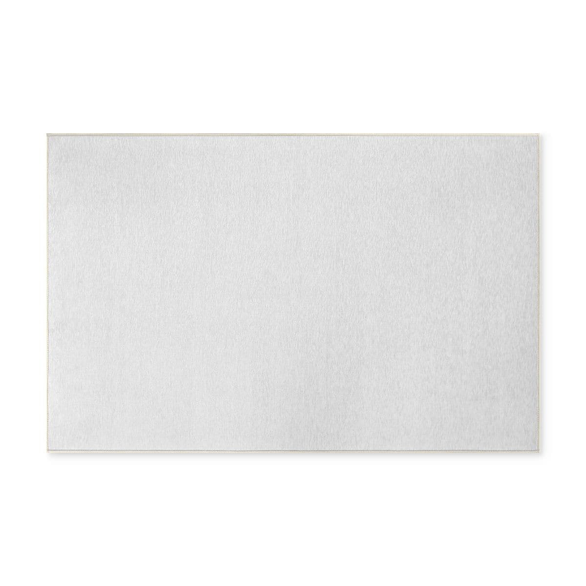 Plain white washable rug, front view