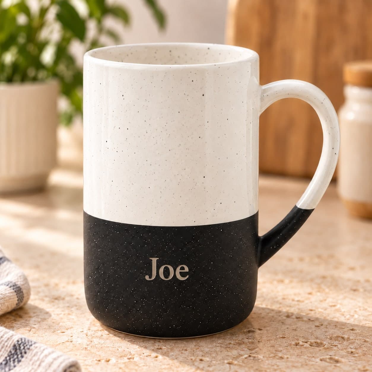 Custom Engraved 13 oz Speckled Ceramic Mug with Your Name or Logo