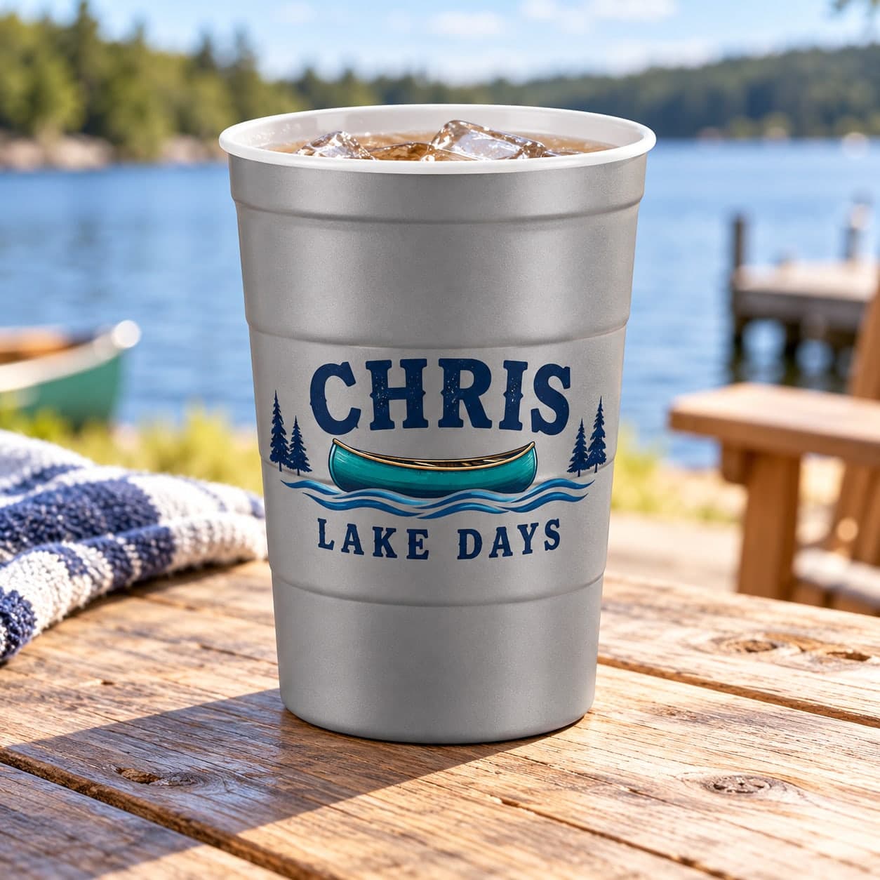 Custom 16 oz Recyclable Steel Cup with Your Photo or Text