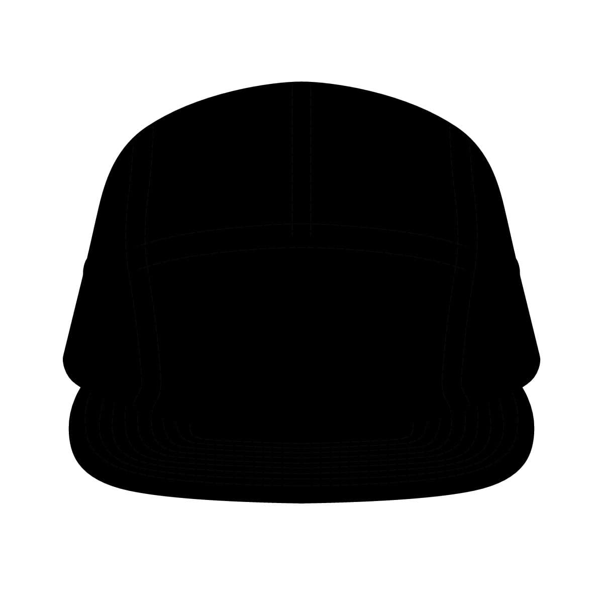 Finn Five Panel Cap — Black — front