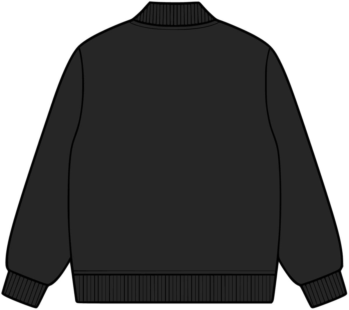 College Bomber Jacket — Black — back