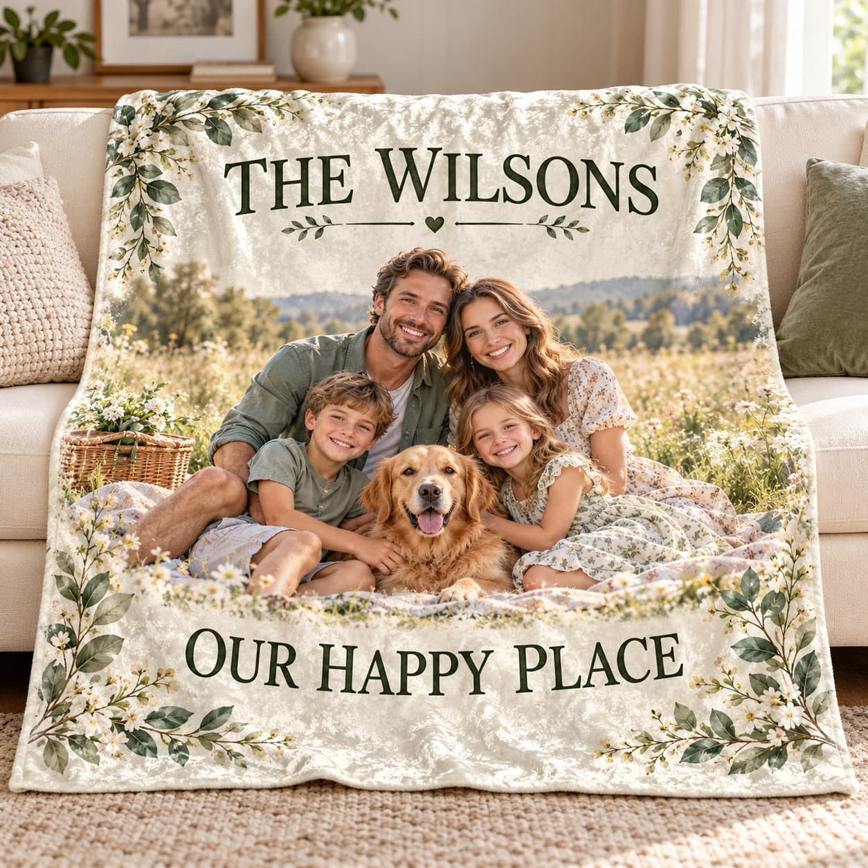 Custom Crushed Velvet Blanket with Your Photo or Text